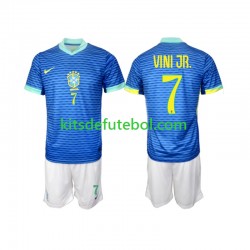 Camisola Seleção da Brasileira VINI JR 7 Criança Equipamento alternativo 2024 Mangas Curtas