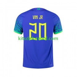 Camisola Seleção da Brasileira Vinicius Junior 20 Homem Equipamento alternativo Mundial 2022 Mangas Curtas