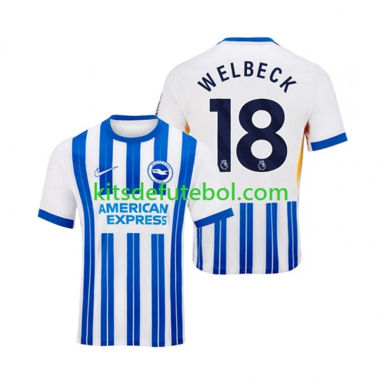 Camisola Brighton Hove Albion WELBECK 18 Homem Equipamento principal 2024-2025 Mangas Curtas
