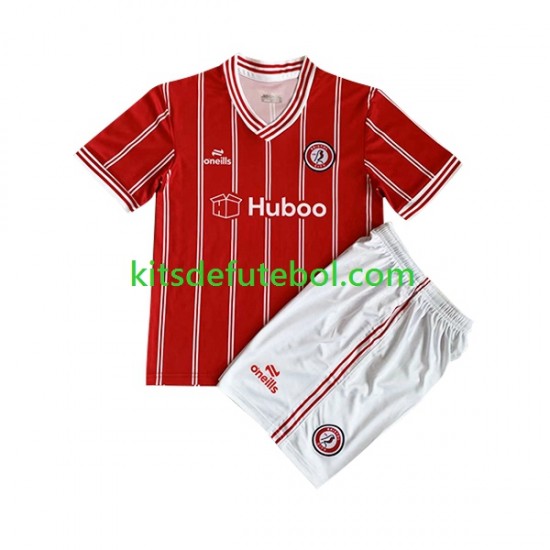Camisola Bristol City Criança Equipamento principal 2023-2024 Mangas Curtas