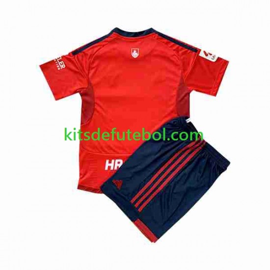 Camisola CA Osasuna Criança Equipamento principal 2023-2024 Mangas Curtas