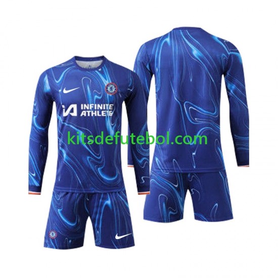 Camisola Chelsea Criança Equipamento principal 2024-2025 Mangas Compridas