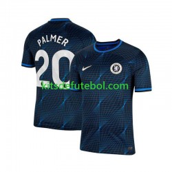 Camisola Chelsea Azul Cole Palmer 20 Homem Equipamento alternativo 2023-2024 Mangas Curtas