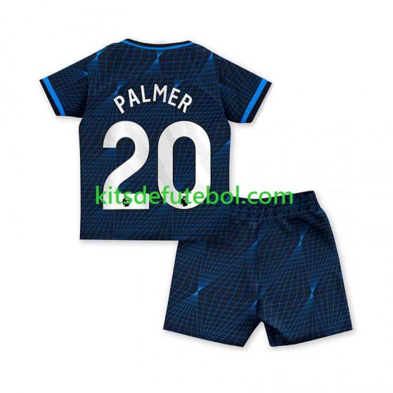 Camisola Chelsea Cole Palmer 20 Criança Equipamento alternativo 2023-2024 Mangas Curtas