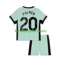 Camisola Chelsea Cole Palmer 20 Criança Terceiro equipamento 2023-2024 Mangas Curtas
