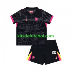 Camisola Chelsea Cole Palmer 20 Criança Terceiro equipamento 2024-2025 Mangas Curtas