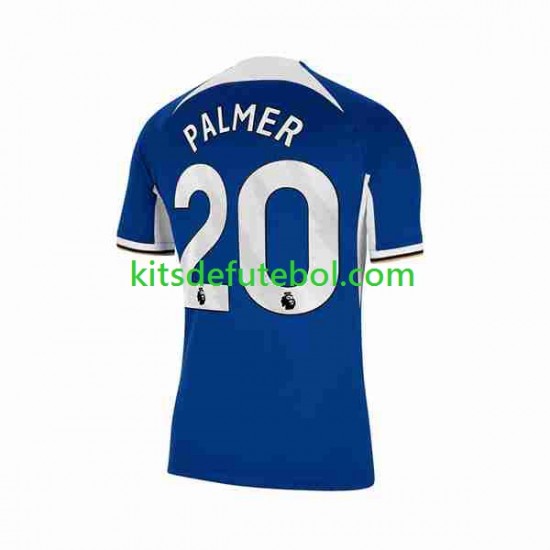Camisola Chelsea Cole Palmer 20 Homem Equipamento principal 2023-2024 Mangas Curtas