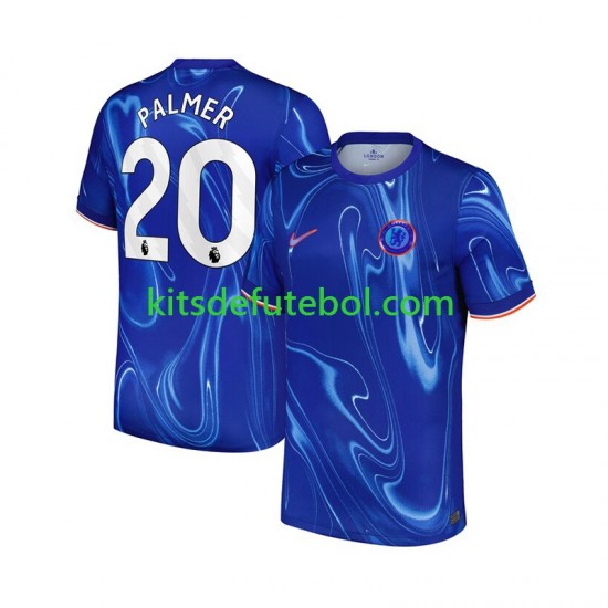 Camisola Chelsea Cole Palmer 20 Homem Equipamento principal 2024-2025 Mangas Curtas