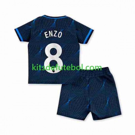 Camisola Chelsea Enzo Fernandez 8 Criança Equipamento alternativo 2023-2024 Mangas Curtas