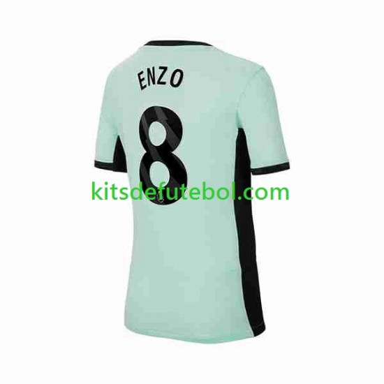 Camisola Chelsea Enzo Fernandez 8 Homem Terceiro equipamento 2023-2024 Mangas Curtas