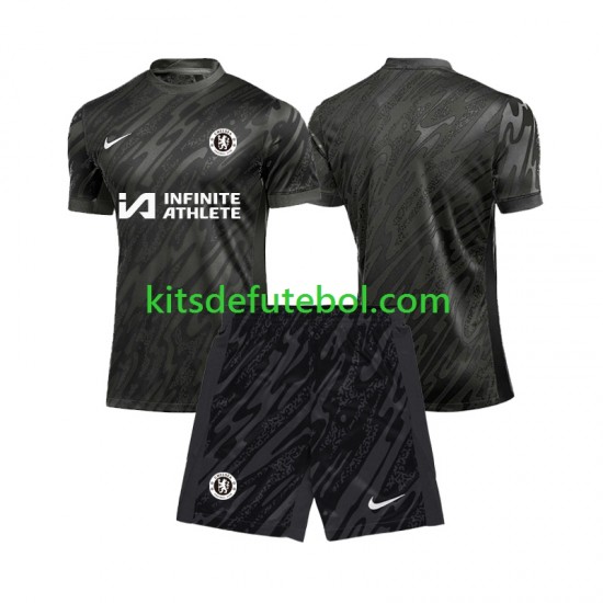 Camisola de Guarda-redes Chelsea Criança Equipamento alternativo 2024-2025 Mangas Curtas