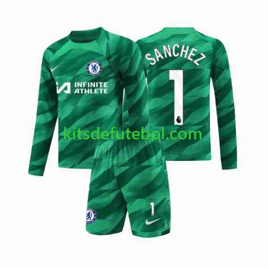 Camisola de Guarda-redes Chelsea Robert Sanchez 1 Criança Terceiro equipamento 2023-2024 Mangas Compridas