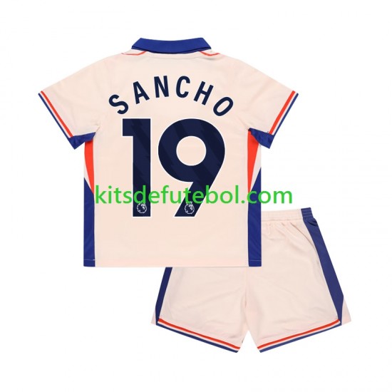 Camisola Chelsea Jadon Sancho 19 Criança Equipamento alternativo 2024-2025 Mangas Curtas