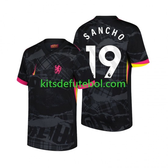 Camisola Chelsea Jadon Sancho 19 Homem Terceiro equipamento 2024-2025 Mangas Curtas