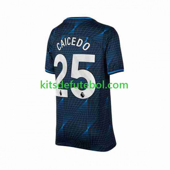 Camisola Chelsea Moises Caicedo 25 Homem Equipamento alternativo 2023-2024 Mangas Curtas