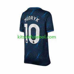 Camisola Chelsea Mykhaylo Mudryk 10 Homem Equipamento alternativo 2023-2024 Mangas Curtas