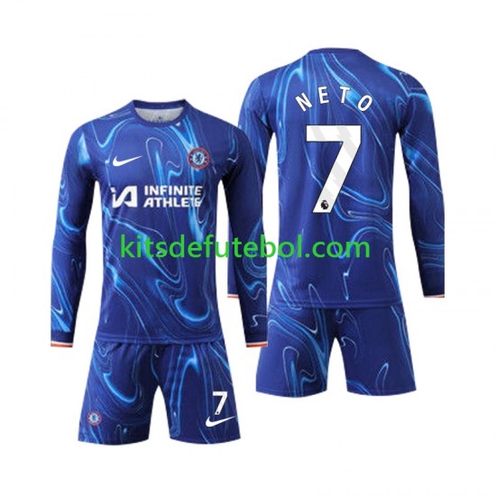 Camisola Chelsea Neto 7 Criança Equipamento principal 2024-2025 Mangas Compridas