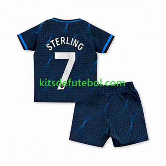 Camisola Chelsea Raheem Sterling 7 Criança Equipamento alternativo 2023-2024 Mangas Curtas