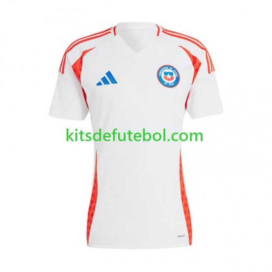 Camisola Seleção da Chile Copa America Homem Equipamento alternativo 2024 Mangas Curtas