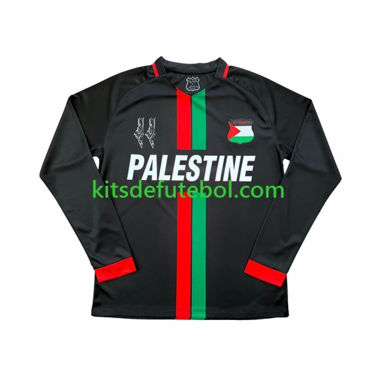 Camisola Club Deportivo Palestino Center Stripre Homem Equipamento principal 2024-2025 Mangas Compridas