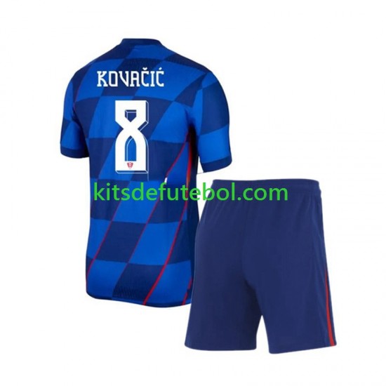 Camisola Seleção da Croata Mateo Kovacic 8 Criança Equipamento alternativo Europeu 2024 Mangas Curtas