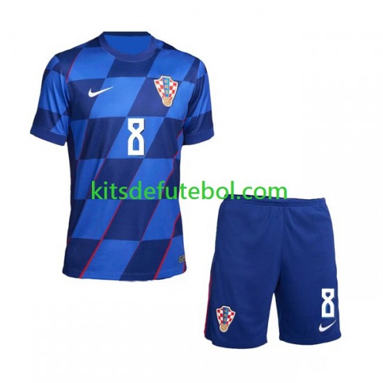 Camisola Seleção da Croata Mateo Kovacic 8 Criança Equipamento alternativo Europeu 2024 Mangas Curtas