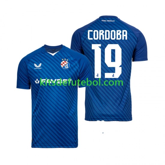 Camisola Dinamo Zagreb Juan Cordoba 19 Homem Equipamento principal 2024-2025 Mangas Curtas