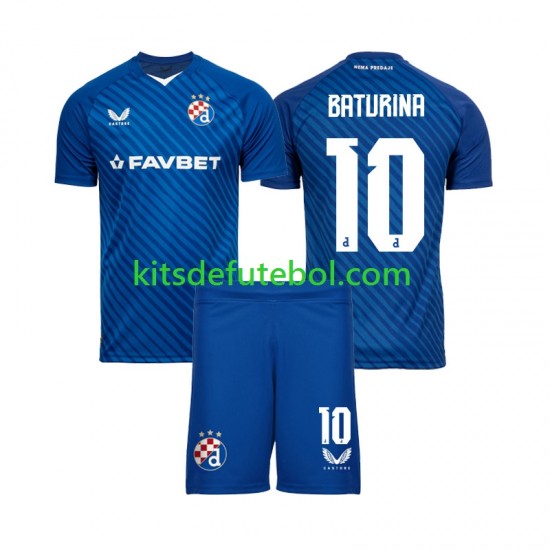 Camisola Dinamo Zagreb Martin Baturina 10 Criança Equipamento principal 2024-2025 Mangas Curtas