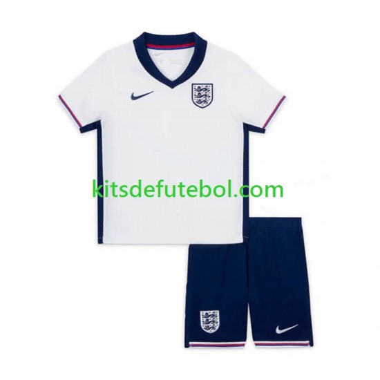 Camisola Seleção da Inglesa Criança Equipamento principal Europeu 2024 Mangas Curtas