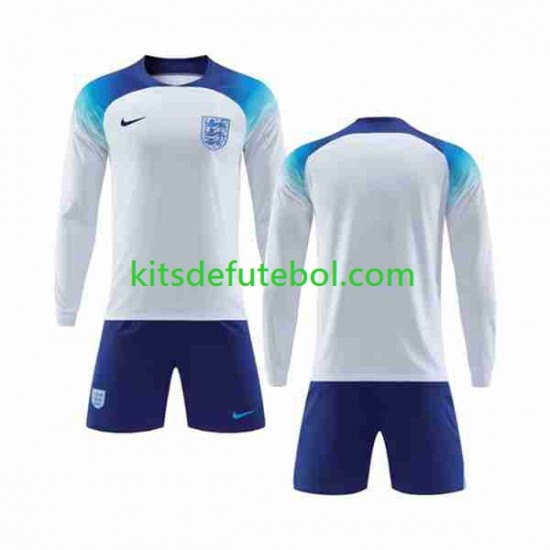 Camisola Seleção da Inglesa Criança Equipamento principal Mundial 2022 Mangas Compridas