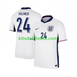 Camisola Seleção da Inglesa Cole Palmer 24 Homem Equipamento principal 2024 Mangas Curtas