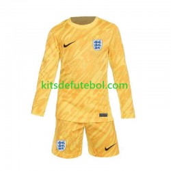 Camisola de Guarda-redes Seleção da Inglesa Amarelo Criança Equipamento alternativo Europeu 2024 Mangas Compridas