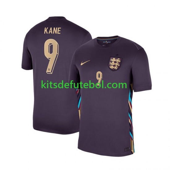 Camisola Seleção da Inglesa Harry Kane 9 Homem Equipamento alternativo Europeu 2024 Mangas Curtas