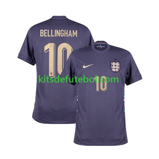 Camisola Seleção da Inglesa Jude Bellingham 10 Homem Equipamento alternativo Europeu 2024 Mangas Curtas
