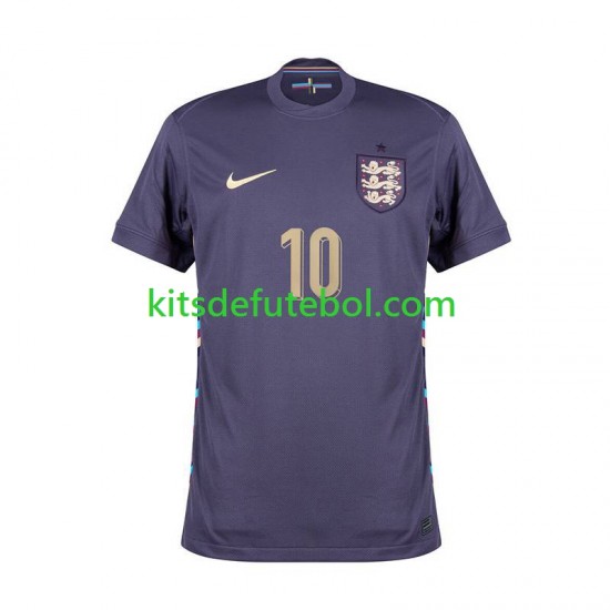 Camisola Seleção da Inglesa Jude Bellingham 10 Homem Equipamento alternativo Europeu 2024 Mangas Curtas
