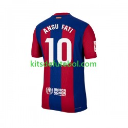 Camisola FC Barcelona Ansu Fati 10 Homem Equipamento principal 2023-2024 Mangas Curtas