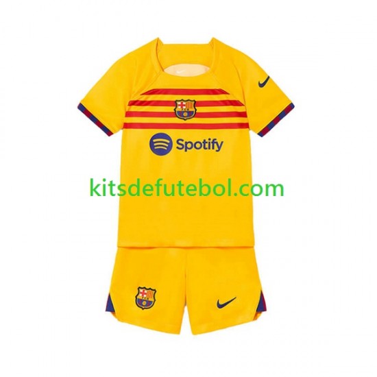 Camisola FC Barcelona Criança Quarto equipamento 2022-2023 Mangas Curtas