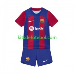Camisola FC Barcelona Criança Equipamento principal 2023-2024 Mangas Curtas