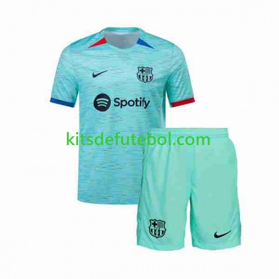Camisola FC Barcelona Criança Terceiro equipamento 2023-2024 Mangas Curtas