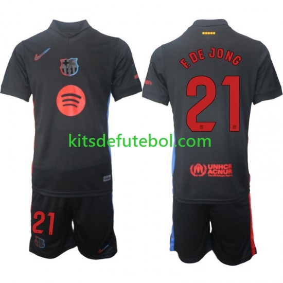 Camisola FC Barcelona F DE JONG 21 Criança Equipamento alternativo 2024-2025 Mangas Curtas