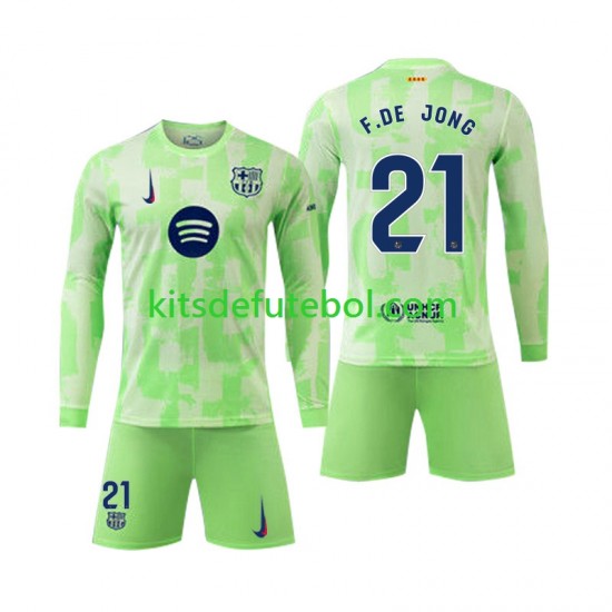 Camisola FC Barcelona F DE JONG 21 Criança Terceiro equipamento 2024-2025 Mangas Compridas