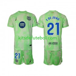 Camisola FC Barcelona F DE JONG 21 Criança Terceiro equipamento 2024-2025 Mangas Curtas