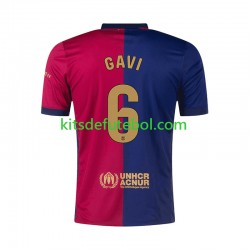 Camisola FC Barcelona GAVI 6 Homem Equipamento principal 2024-2025 Mangas Curtas