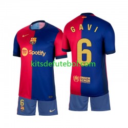 Camisola FC Barcelona Gavi 6 Criança Equipamento principal 2024-2025 Mangas Curtas