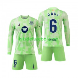 Camisola FC Barcelona Gavi 6 Criança Terceiro equipamento 2024-2025 Mangas Compridas