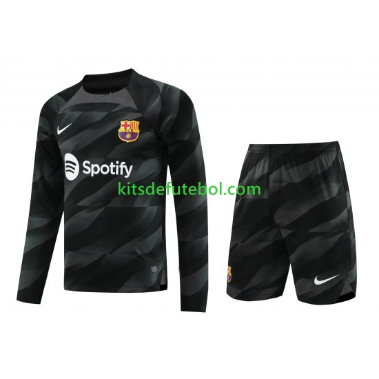 Camisola de Guarda-redes FC Barcelona Criança Equipamento alternativo 2023-2024 Mangas Compridas