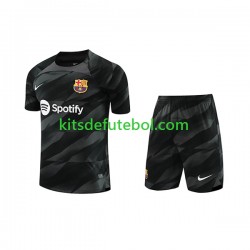 Camisola de Guarda-redes FC Barcelona Criança Equipamento alternativo 2023-2024 Mangas Curtas