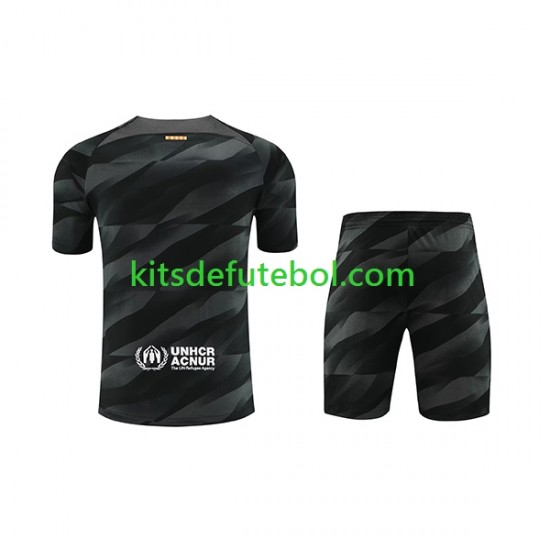Camisola de Guarda-redes FC Barcelona Criança Equipamento alternativo 2023-2024 Mangas Curtas