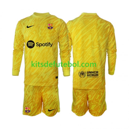 Camisola de Guarda-redes FC Barcelona Criança Equipamento alternativo 2024-2025 Mangas Compridas