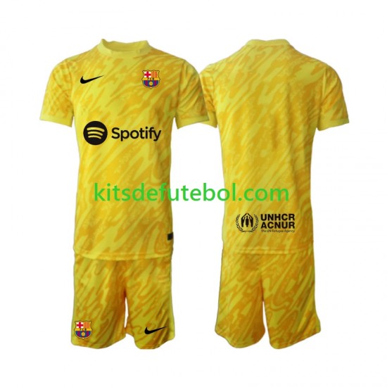 Camisola de Guarda-redes FC Barcelona Criança Equipamento alternativo 2024-2025 Mangas Curtas